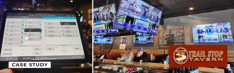 "commercial av systems combination of products and service give Trail Stop Tavern great visuals and ease-of-use  "