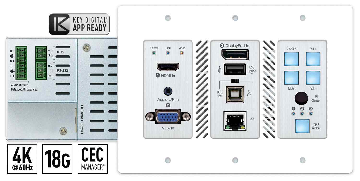 KD hdbaset transmitter front and rear